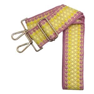 Lemon Yellow Mauve Pink Adjustable Crossbody Bag Purse Guitar Strap